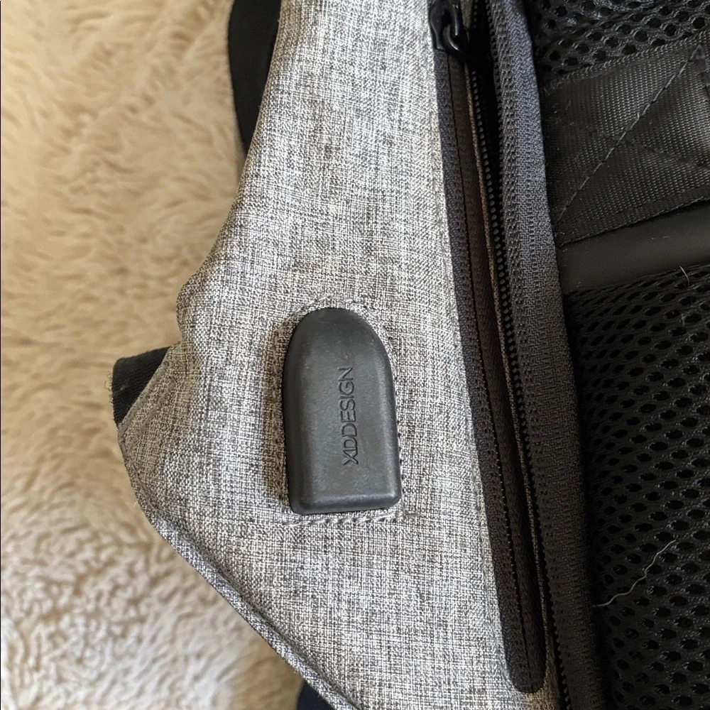 XD Design Anti-Theft Backpack heather gray black laptop bag shock proof